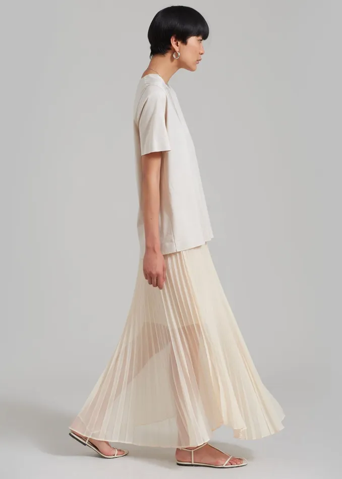 Women Kaya Pleated Maxi Skirt 8211 Beige The Frankie Shop Bottoms