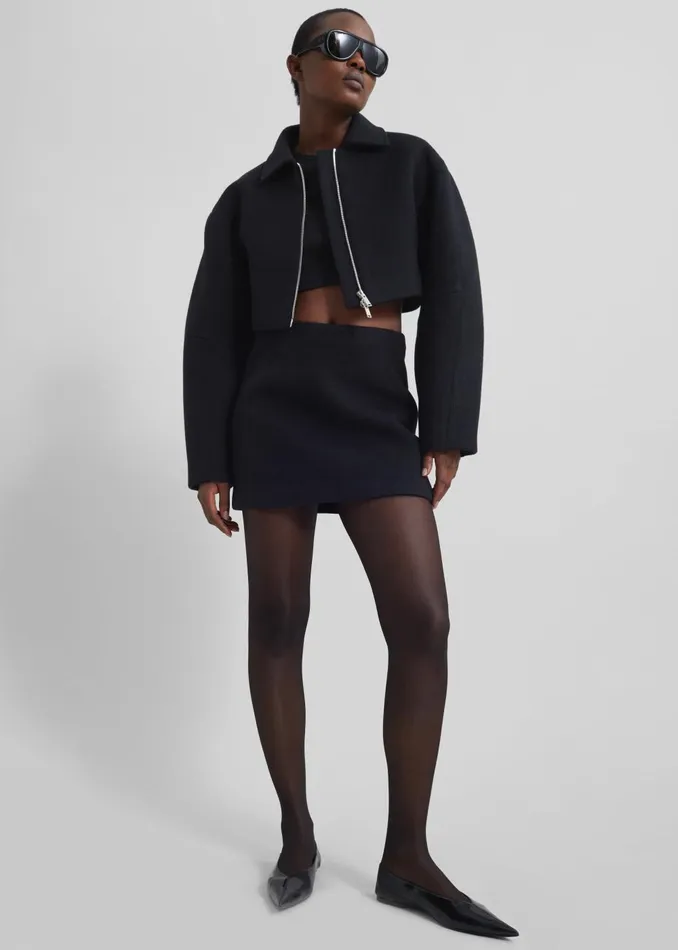 Women Kerrigan Wool Mini Skirt 8211 Black The Frankie Shop Bottoms