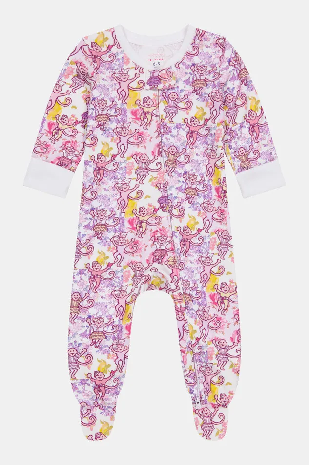 WomenKids Sleepwear LoveShackFancy Roller Rabbit Preppy Patchwork Baby Zipper Footie Lilac Blush