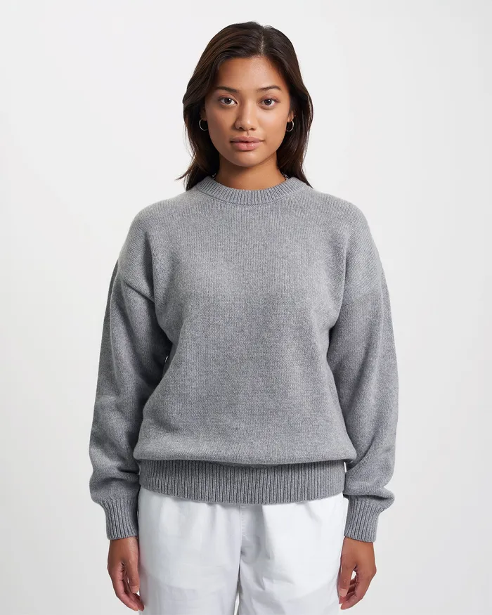 Women Knit Sweaters Colorfulstandard Oversized Merino Wool Crew 8211 Scarlet Red