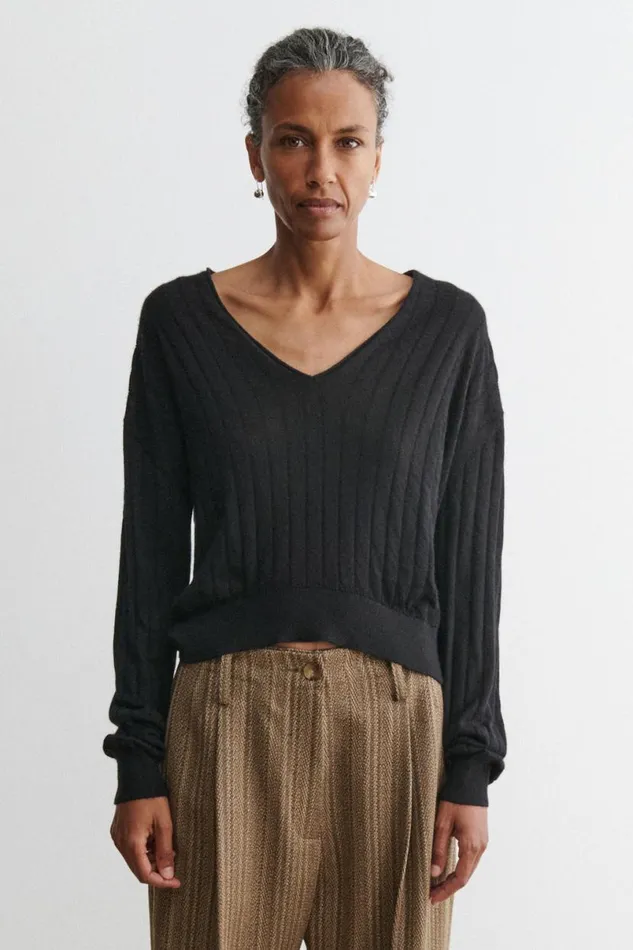 Women Knits Rachel Comey Marion VNeck Black Women Knits Rachel Comey Marion VNeck Black