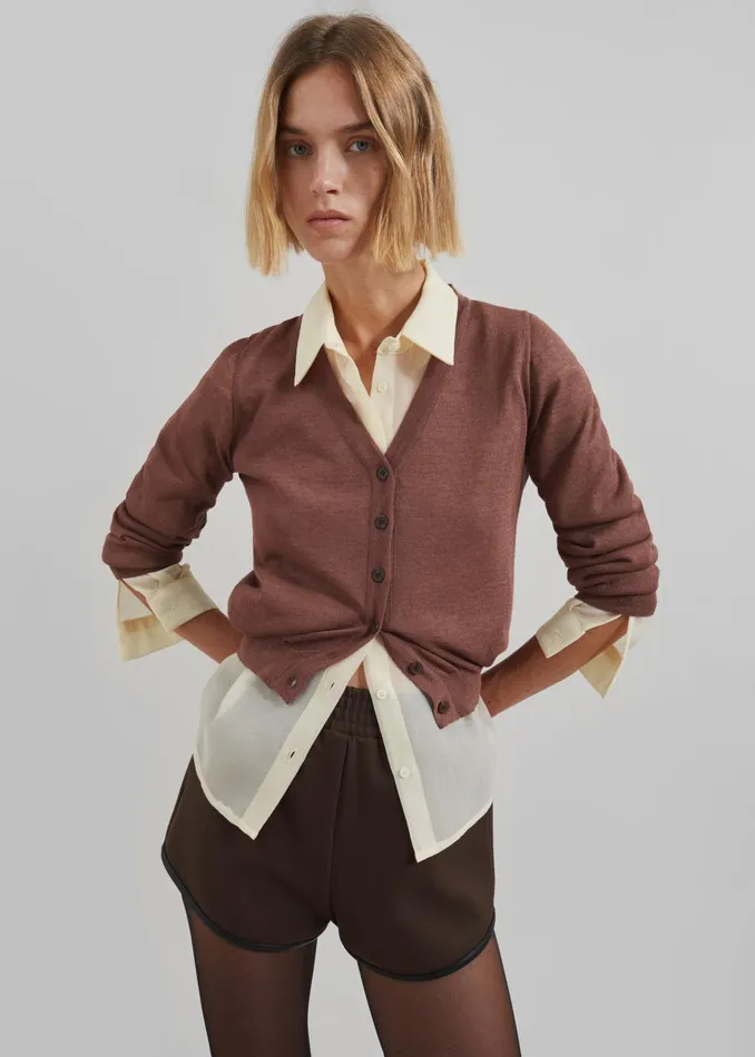 Women Kyoto Cardigan 8211 Brown The Frankie Shop Knitwear