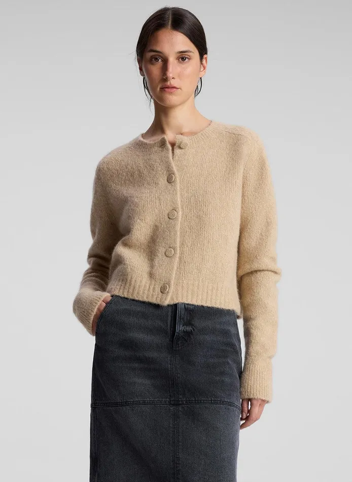 Women Lainie Alpaca Cardigan Dark Taupe ALC Tops