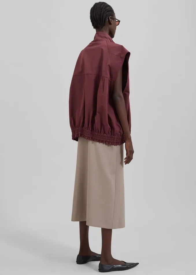 Women Lance Sleeveless Bomber Jacket 8211 Burgundy The Frankie Shop Outerwear