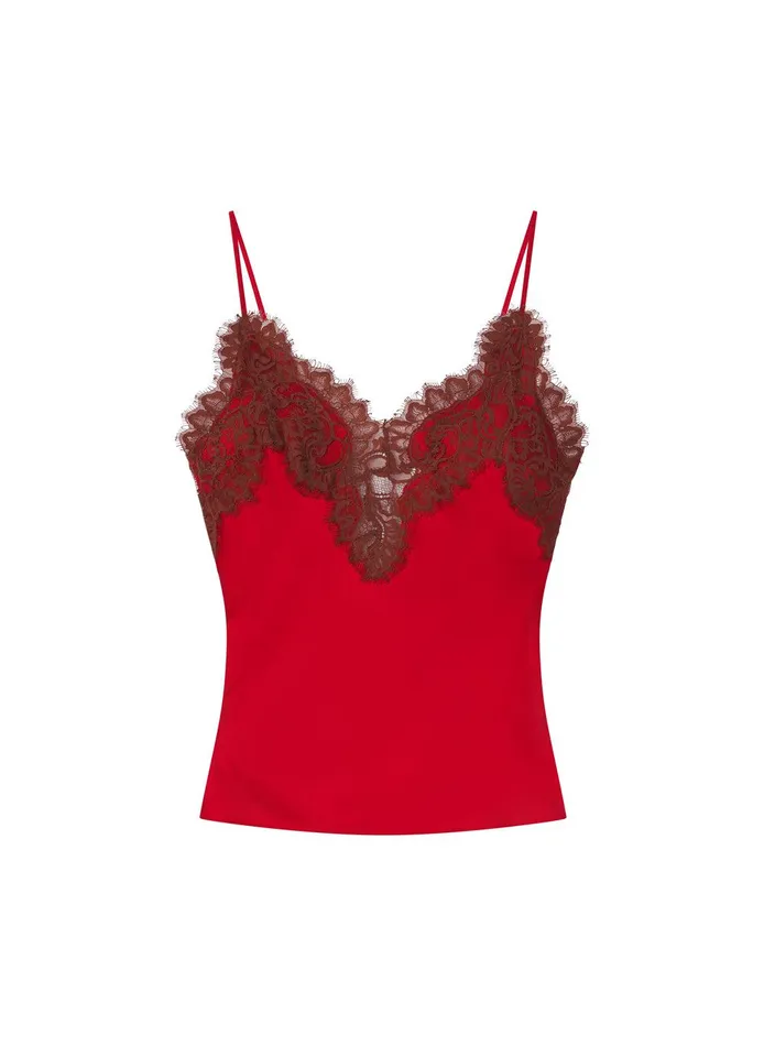 Women Lennon Satin And Lace Camisole Top Really Redbosco ALC Tops