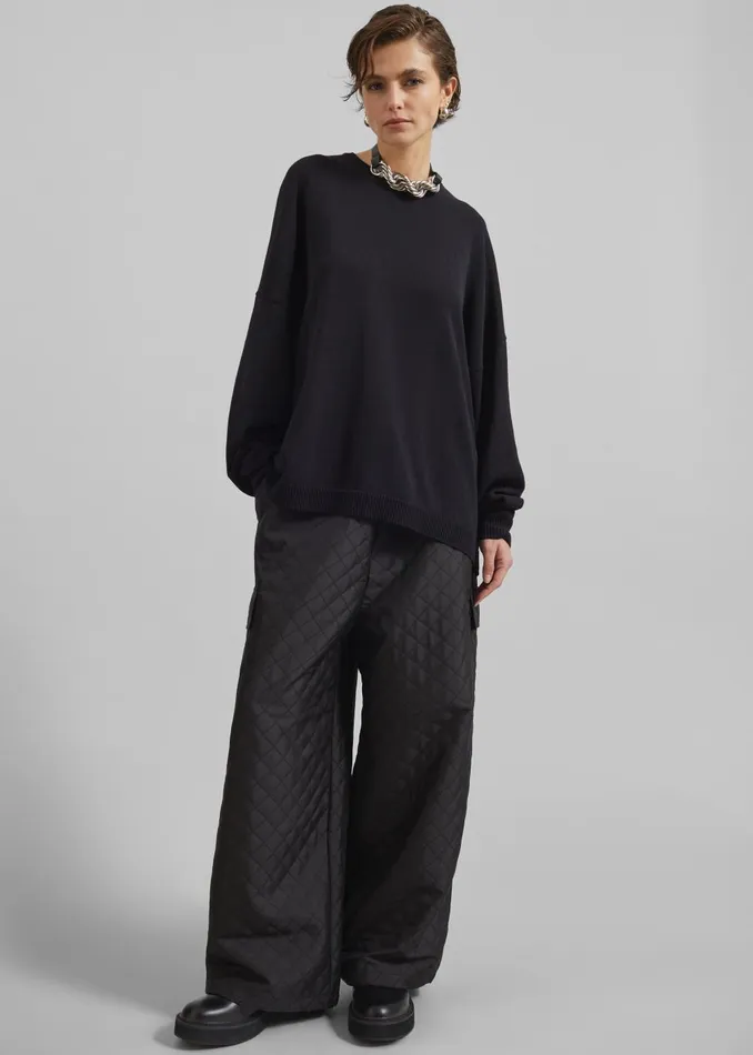 Women Lieto Quilted Pants 8211 Black The Frankie Shop Bottoms