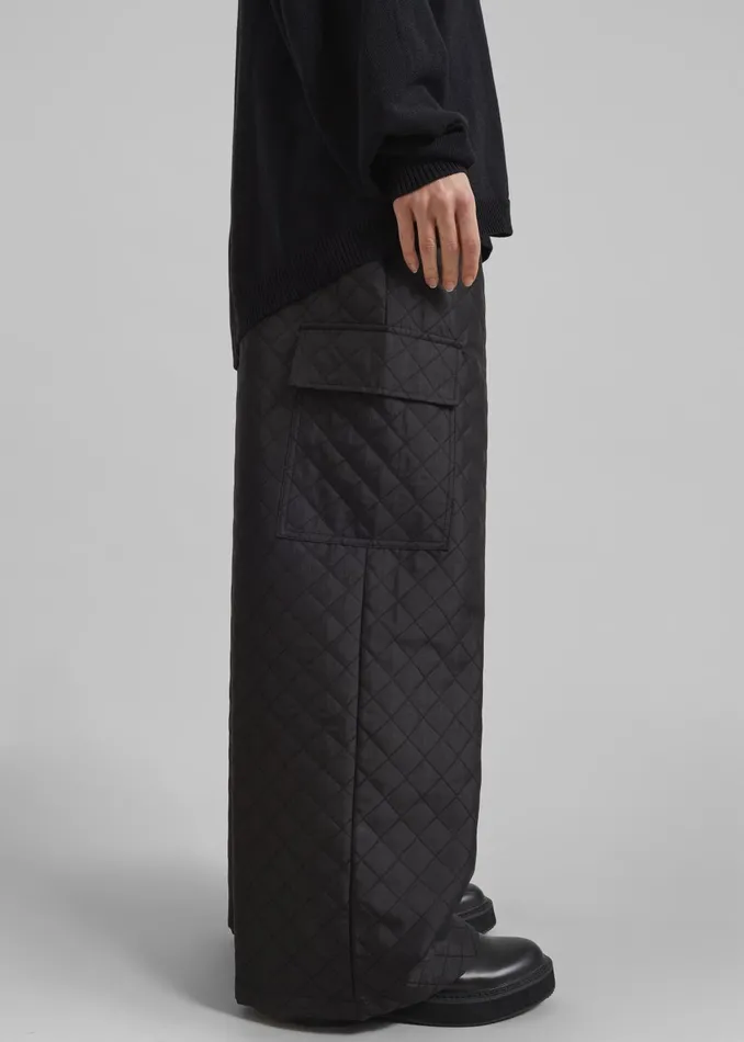 Women Lieto Quilted Pants 8211 Black The Frankie Shop Bottoms