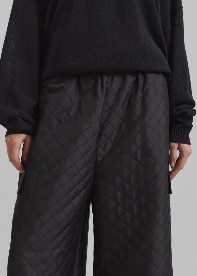 Women Lieto Quilted Pants 8211 Black The Frankie Shop Bottoms