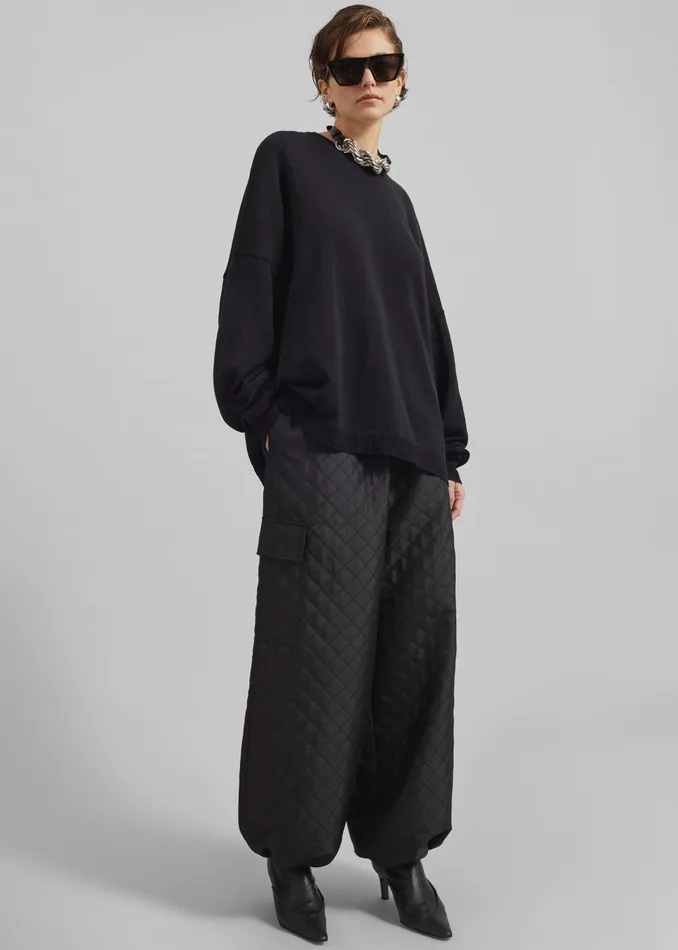Women Lieto Quilted Pants 8211 Black The Frankie Shop Bottoms