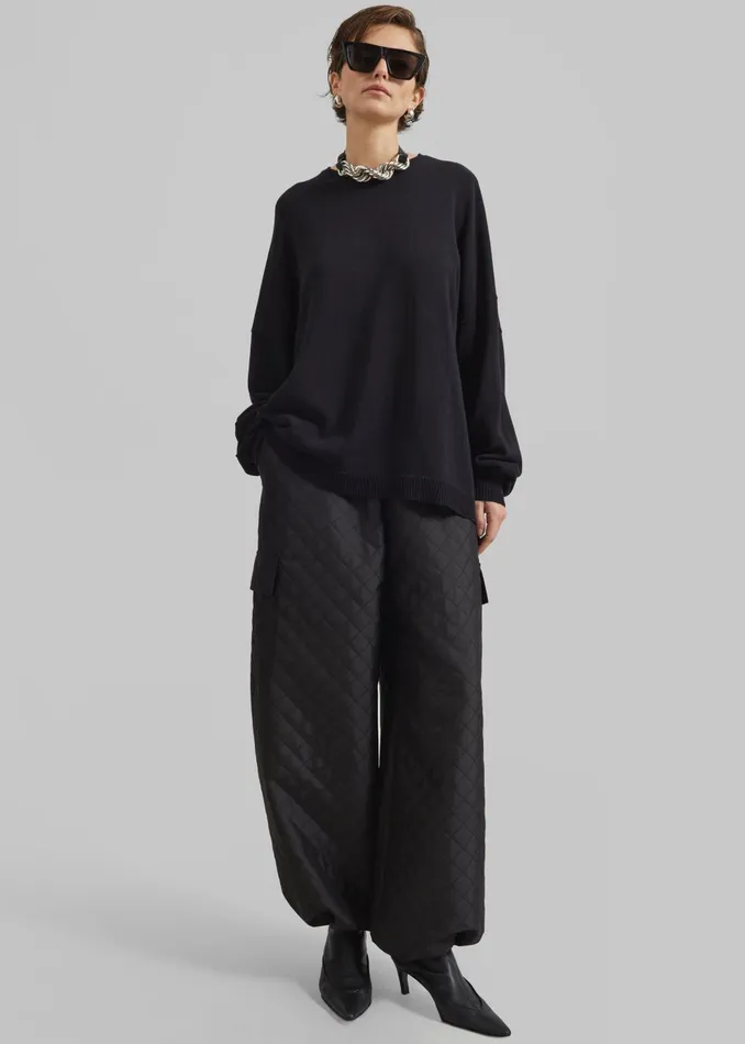 Women Lieto Quilted Pants 8211 Black The Frankie Shop Bottoms