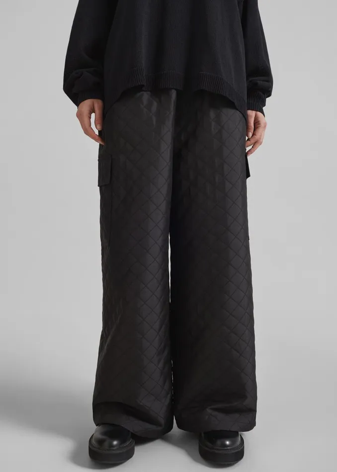 Women Lieto Quilted Pants 8211 Black The Frankie Shop Bottoms