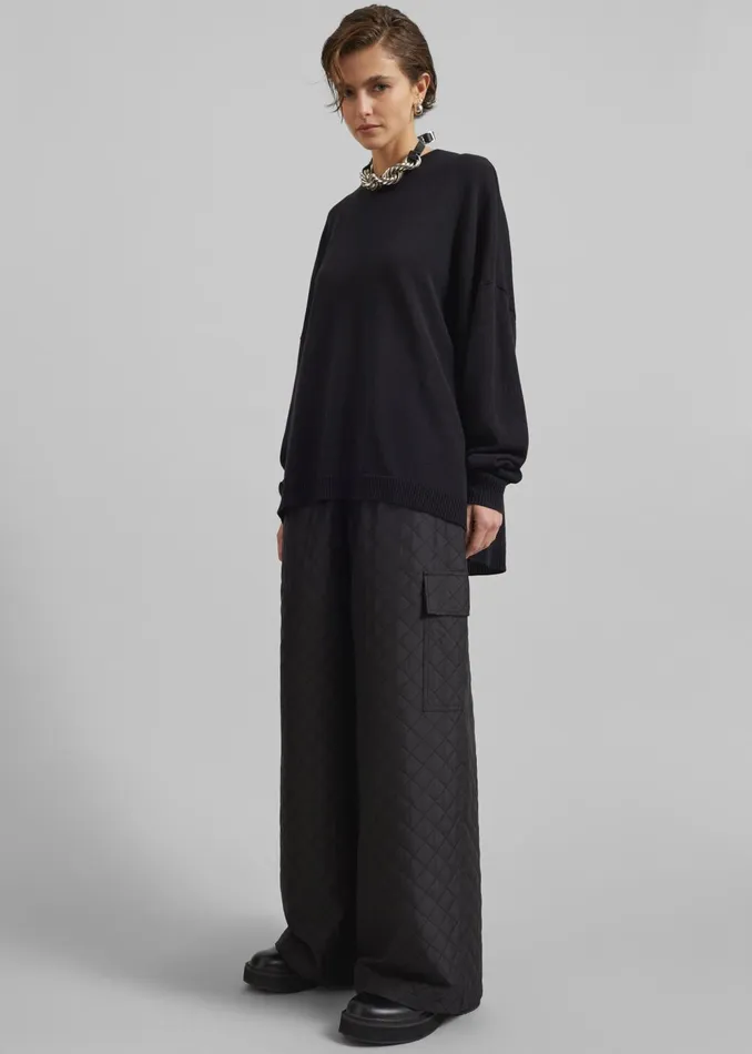 Women Lieto Quilted Pants 8211 Black The Frankie Shop Bottoms