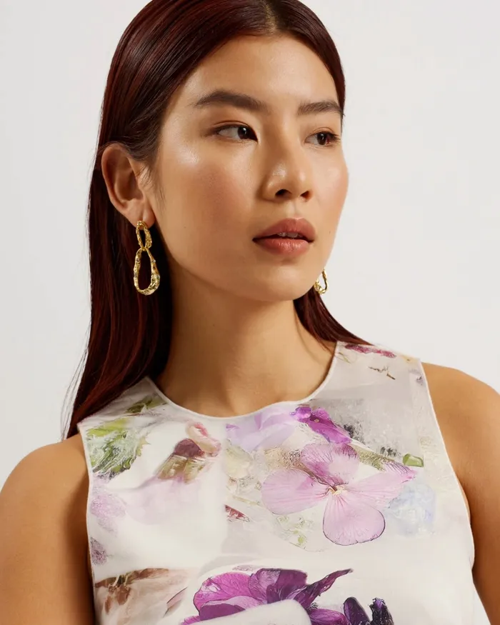 Women LILYHA 8211 Floral Scuba Bodycon Midi Dress White Ted Baker Dresses Women LILYHA 8211 Floral Scuba Bodycon Midi Dress White Ted Baker Dresses