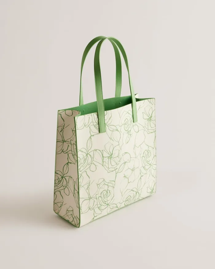 Women LINICON 8211 Large Floral Print Textured Icon Bag Cream Ted Baker Tote Bags Women LINICON 8211 Large Floral Print Textured Icon Bag Cream Ted Baker Tote Bags
