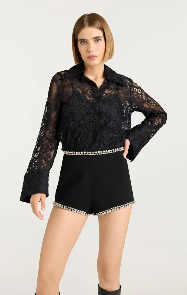 Women Long Sleeve Tops Cinq Sept Missy Top Black
