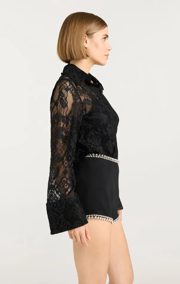 Women Long Sleeve Tops Cinq Sept Missy Top Black