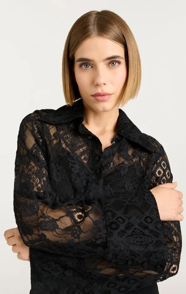 Women Long Sleeve Tops Cinq Sept Missy Top Black