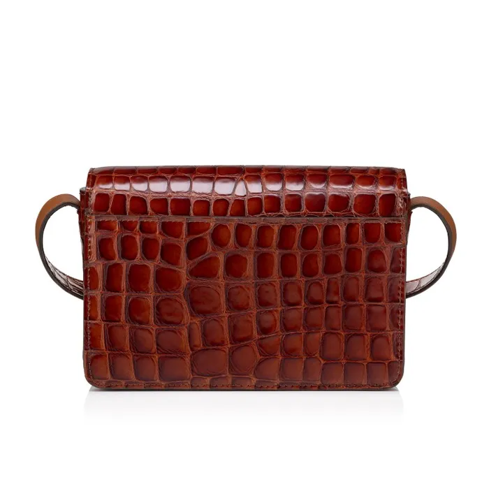 Women Loubi54 Crossbody Bag 8211 Alligator Embossed Calf Leather 8211 Acajou Christian Louboutin Crossbody Bags