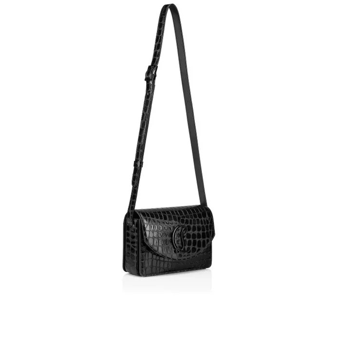 Women Loubi54 Crossbody Bag 8211 Alligator Embossed Calf Leather 8211 Black Christian Louboutin Shoulder Bags
