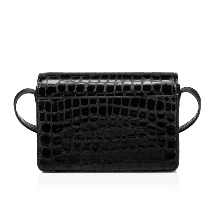 Women Loubi54 Crossbody Bag 8211 Alligator Embossed Calf Leather 8211 Black Christian Louboutin Shoulder Bags