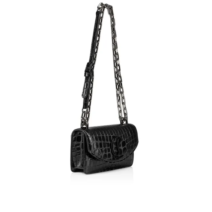 Women Loubi54 Mini Crossbody Bag 8211 Alligator Embossed Calf Leather 8211 Black Christian Louboutin Shoulder Bags