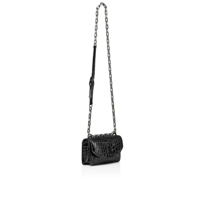 Women Loubi54 Mini Crossbody Bag 8211 Alligator Embossed Calf Leather 8211 Black Christian Louboutin Shoulder Bags