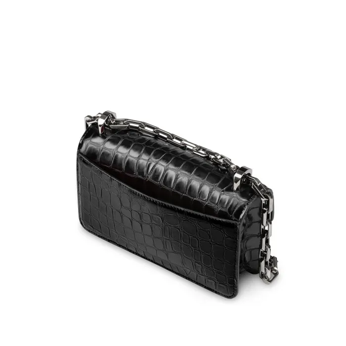 Women Loubi54 Mini Crossbody Bag 8211 Alligator Embossed Calf Leather 8211 Black Christian Louboutin Shoulder Bags
