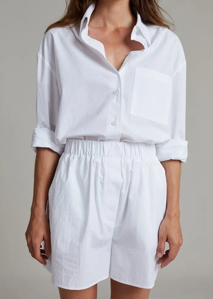 Women Lui Organic Cotton Boxer Short 8211 White The Frankie Shop Bottoms