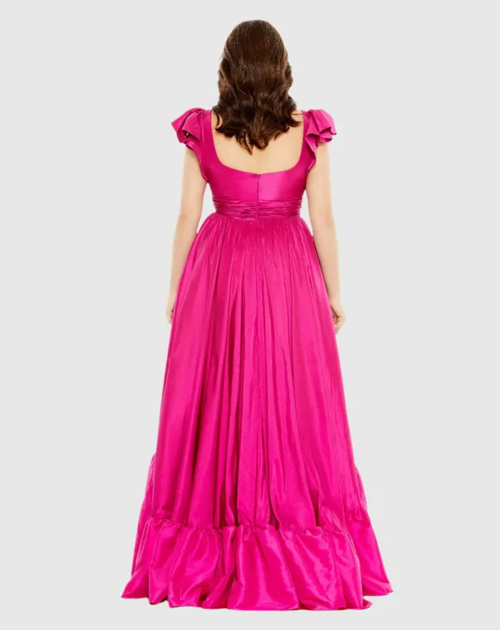 Women Mac Duggal Flutter Sleeve A Line High Low Ruffle Hem Gown Plus Magenta Plus Size Dresses Women Mac Duggal Flutter Sleeve A Line High Low Ruffle Hem Gown Plus Magenta Plus Size Dresses