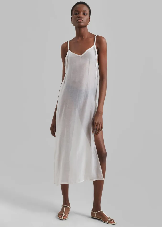 Women Madeline Sheer Midi Dress 8211 Off White The Frankie Shop Dresses