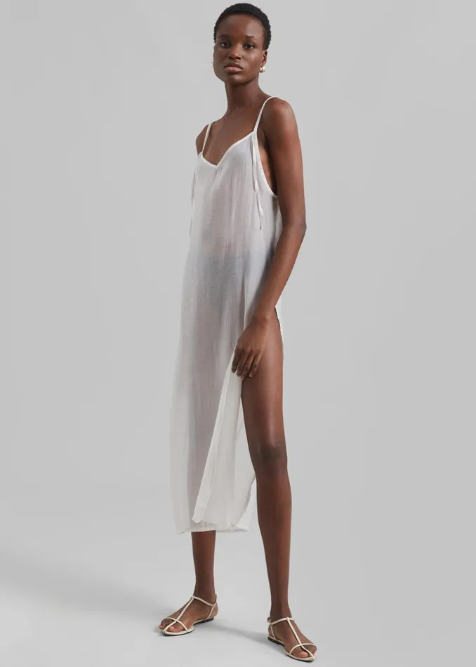 Women Madeline Sheer Midi Dress 8211 Off White The Frankie Shop Dresses