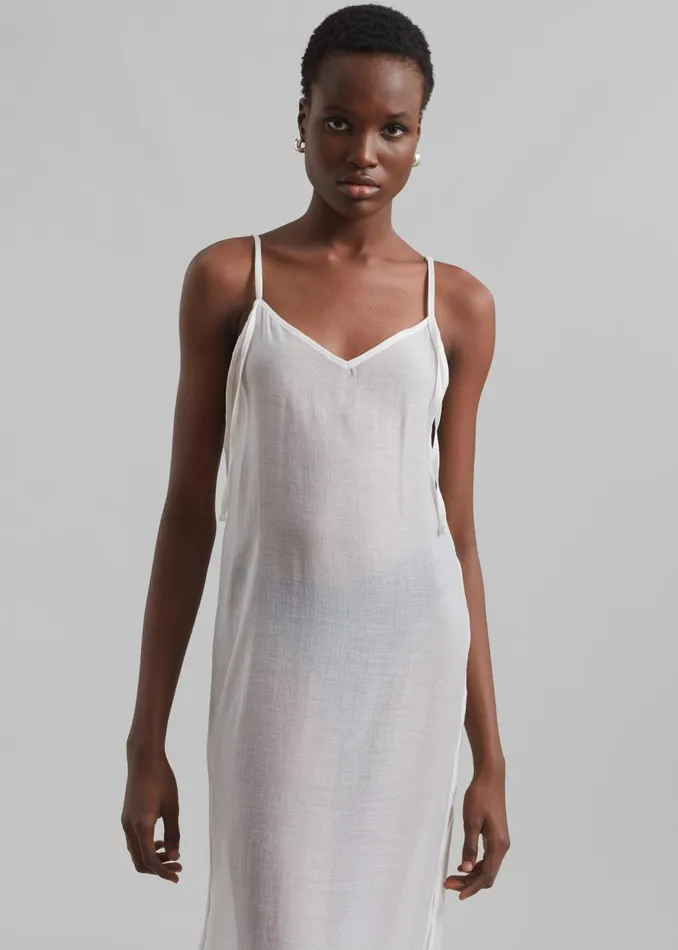 Women Madeline Sheer Midi Dress 8211 Off White The Frankie Shop Dresses