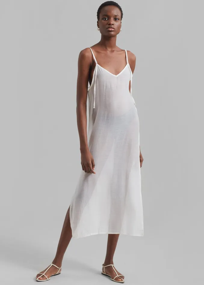 Women Madeline Sheer Midi Dress 8211 Off White The Frankie Shop Dresses