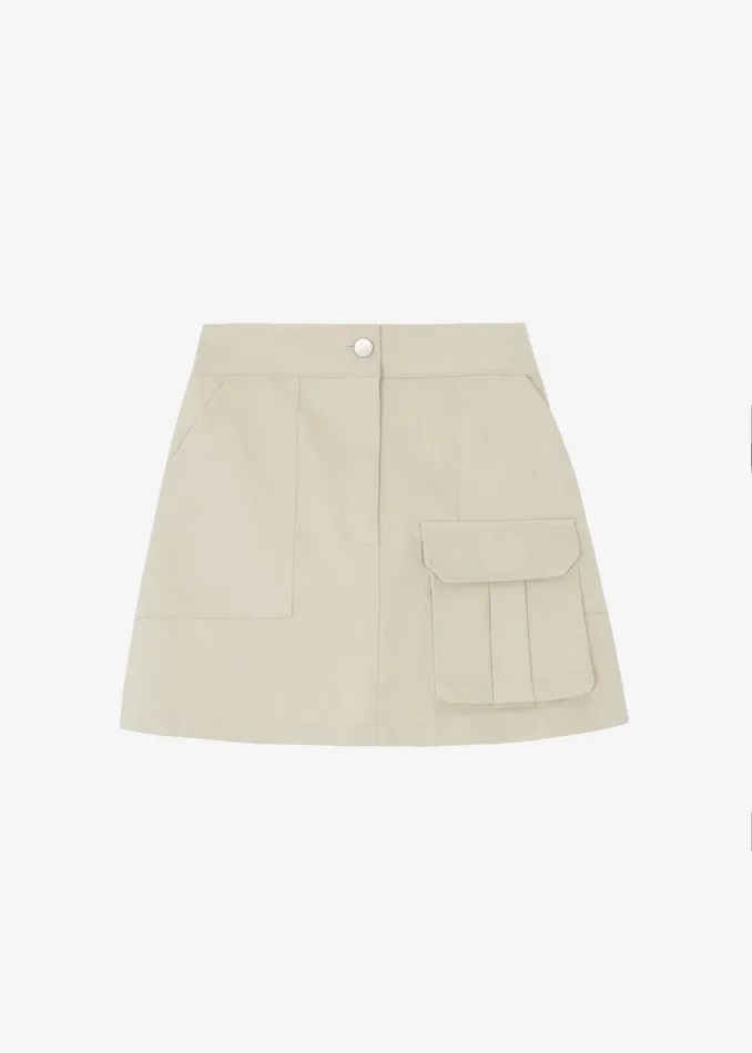 Women Malia Cargo Mini Skirt 8211 Beige The Frankie Shop Bottoms