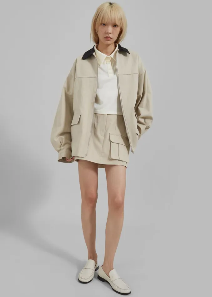 Women Malia Cargo Mini Skirt 8211 Beige The Frankie Shop Bottoms