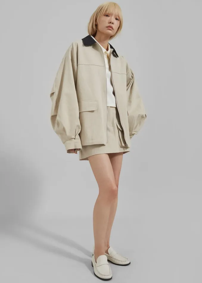 Women Malia Cargo Mini Skirt 8211 Beige The Frankie Shop Bottoms