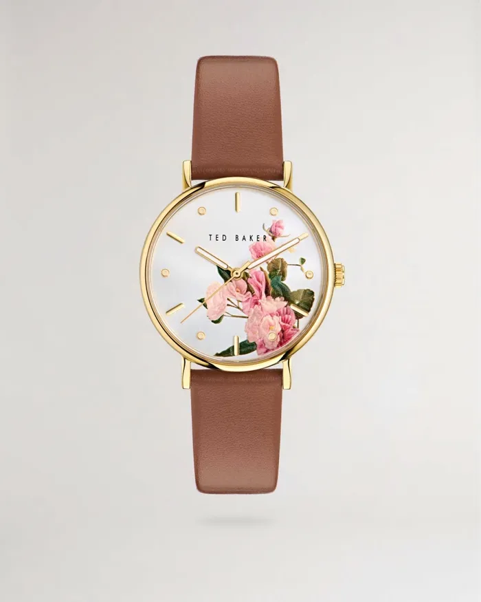 Women MARABEL 8211 Phylipa Romance Floral Dial Leather Strap Watch Tan Ted Baker Watches Women MARABEL 8211 Phylipa Romance Floral Dial Leather Strap Watch Tan Ted Baker Watches