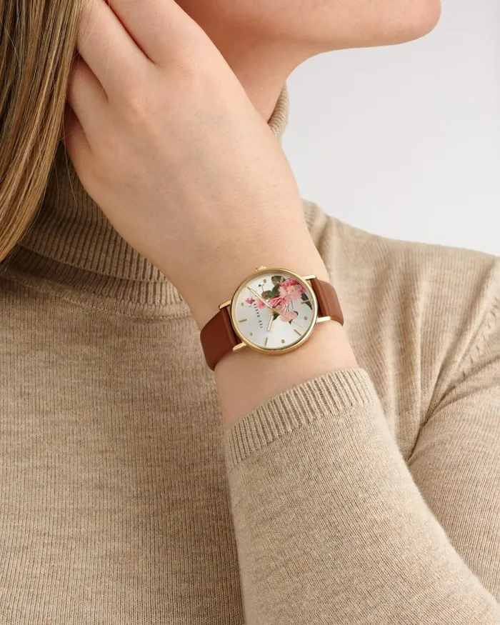 Women MARABEL 8211 Phylipa Romance Floral Dial Leather Strap Watch Tan Ted Baker Watches Women MARABEL 8211 Phylipa Romance Floral Dial Leather Strap Watch Tan Ted Baker Watches