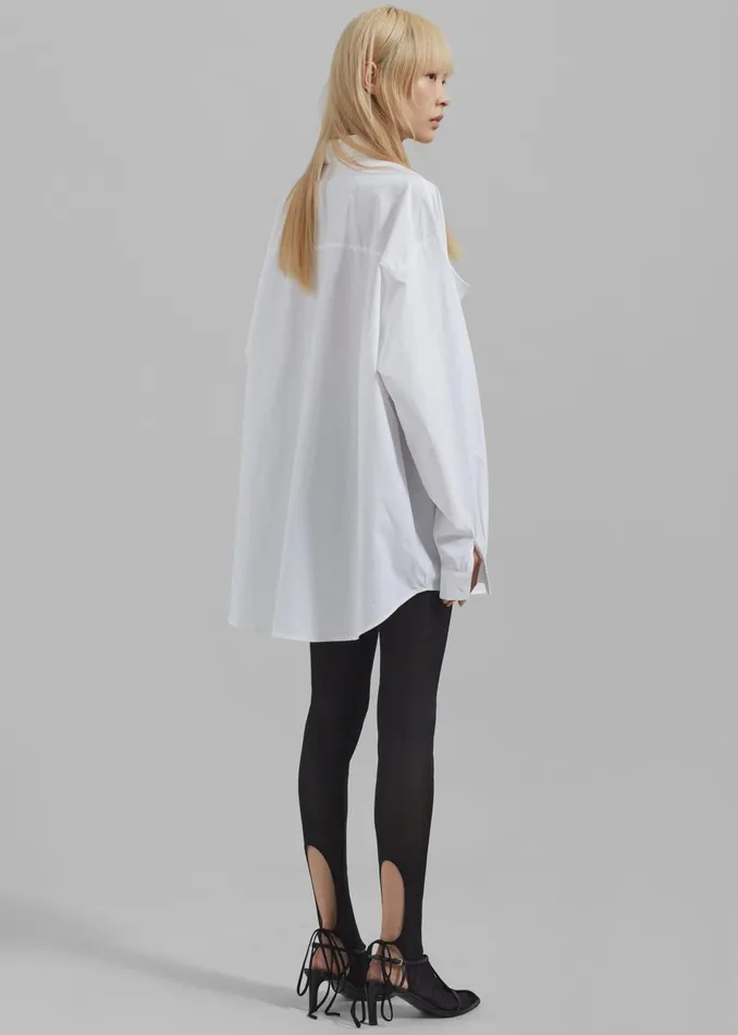 Women Marin Button Up Utility Shirt 8211 White The Frankie Shop Tops