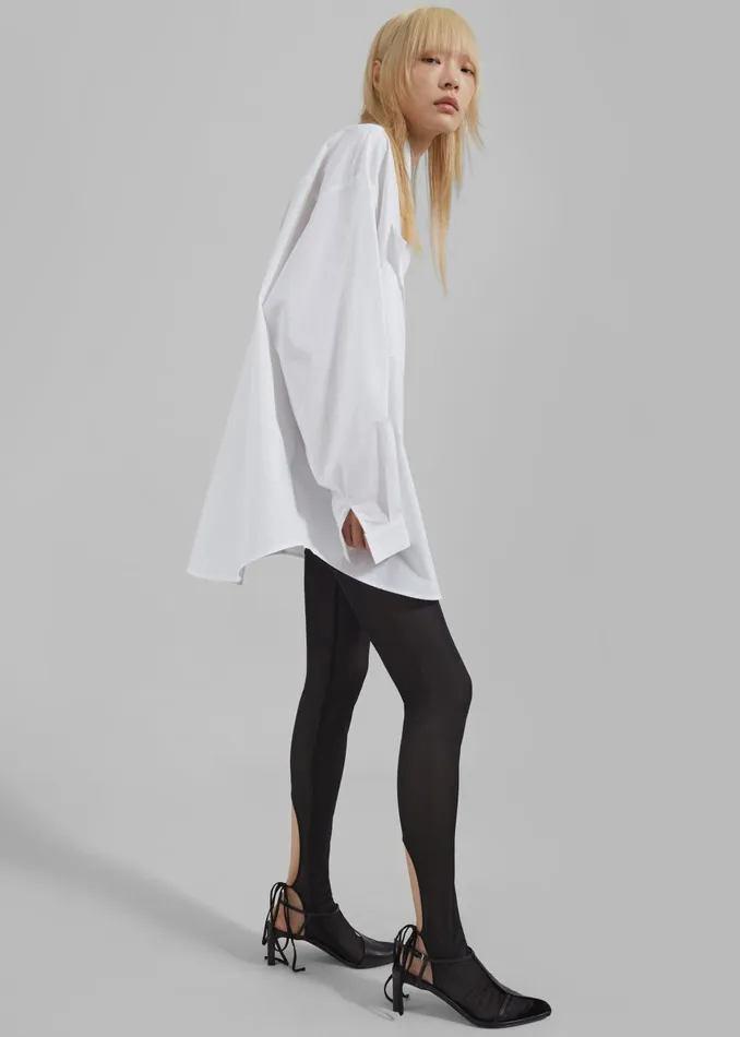 Women Marin Button Up Utility Shirt 8211 White The Frankie Shop Tops