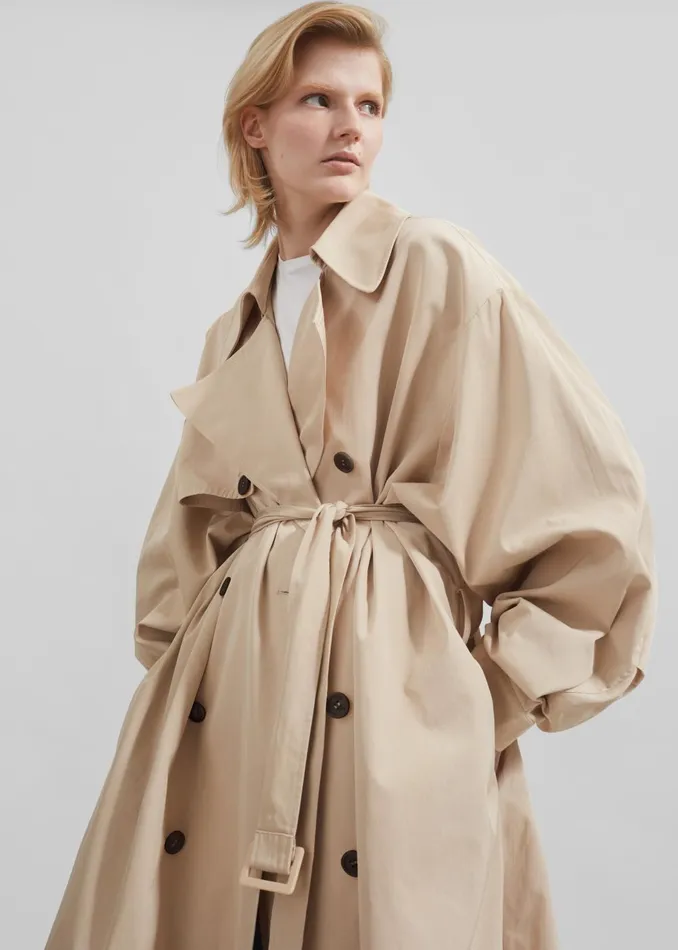 Women Mavis Oversized Trench 8211 Light Beige The Frankie Shop Outerwear