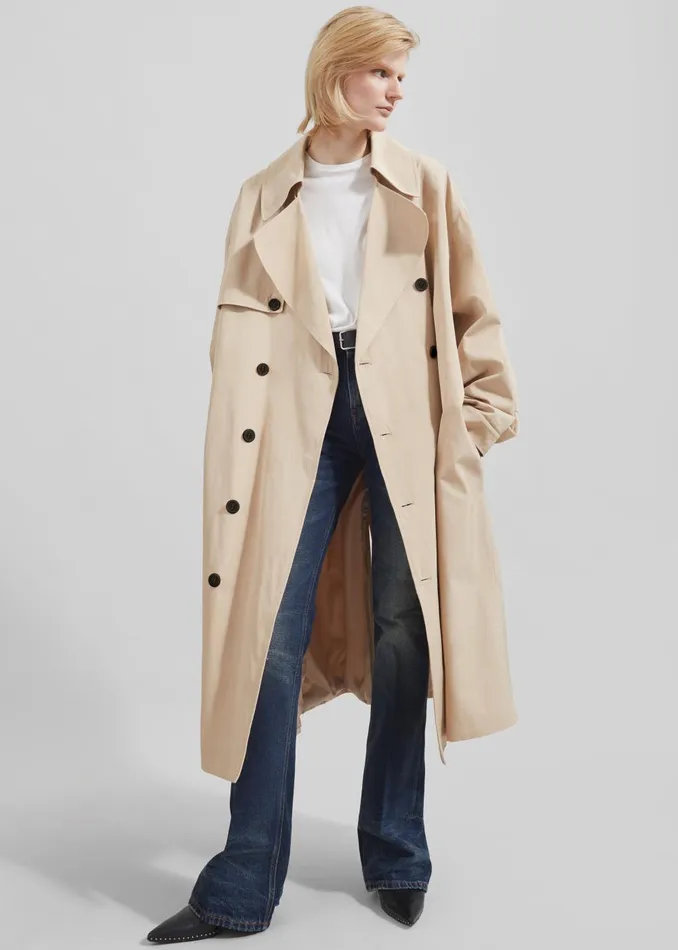Women Mavis Oversized Trench 8211 Light Beige The Frankie Shop Outerwear