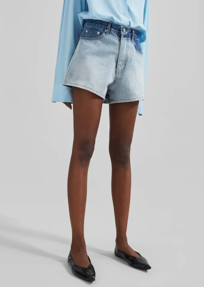 Women Melina Denim Shorts 8211 Light Wash The Frankie Shop Bottoms
