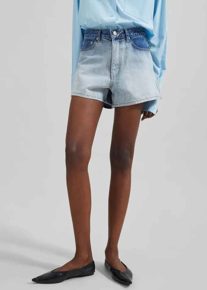 Women Melina Denim Shorts 8211 Light Wash The Frankie Shop Bottoms
