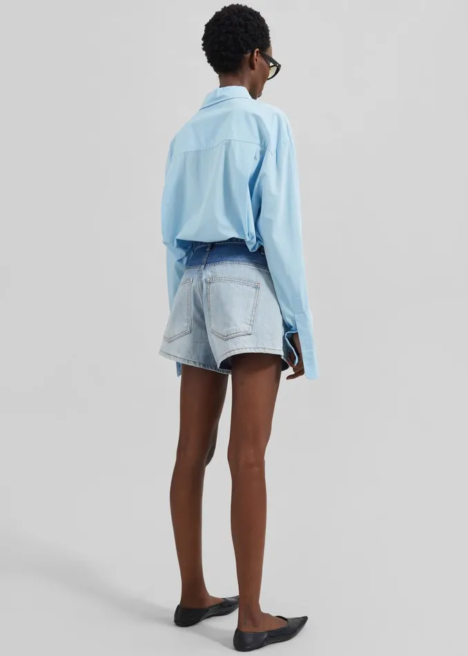 Women Melina Denim Shorts 8211 Light Wash The Frankie Shop Bottoms