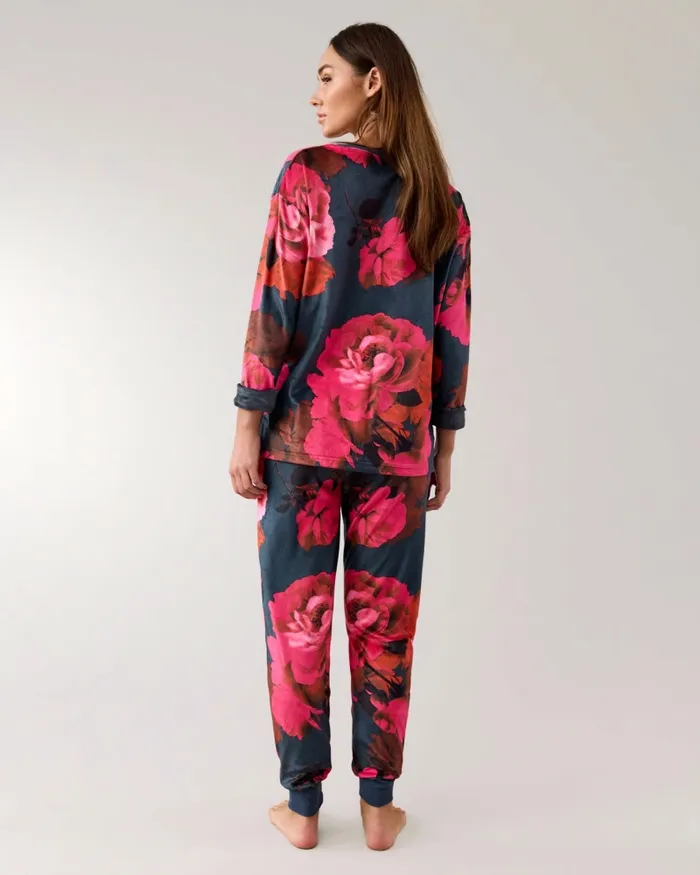Women MELLEE 8211 Floral Velour Long Pyjama Set Deeppink Ted Baker Lingerie and Pyjamas