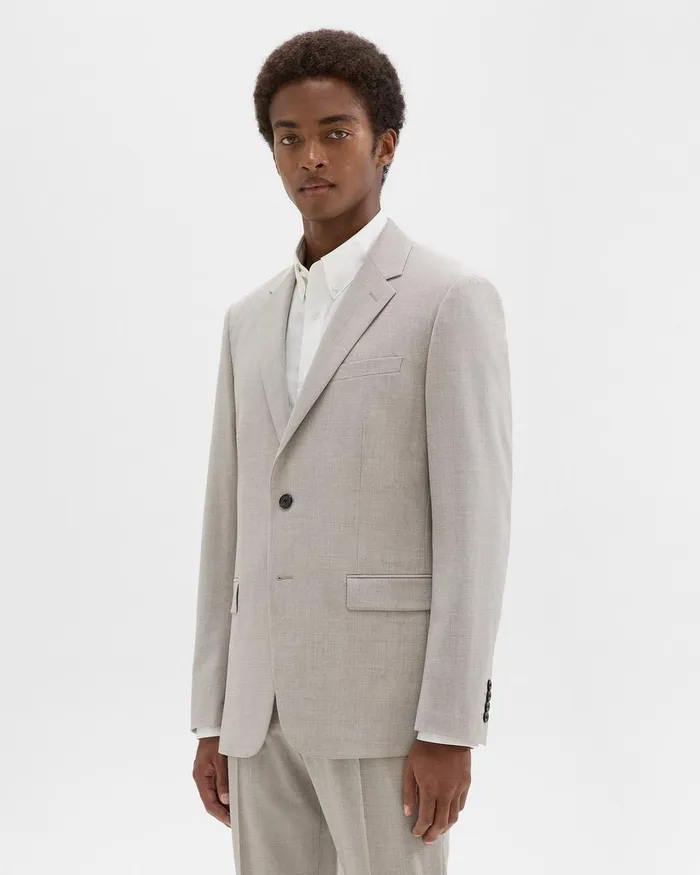 WomenMen Blazers Jackets Theory Chambers Blazer In Stretch Wool Sand Melange