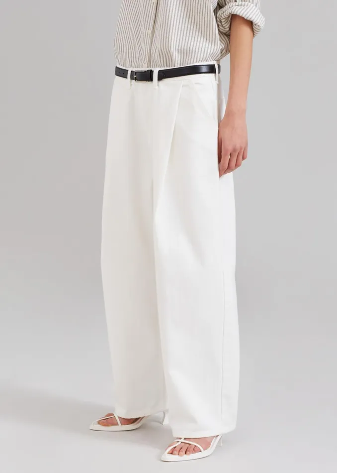 WomenMen Drew Denim Pants 8211 White The Frankie Shop Bottoms