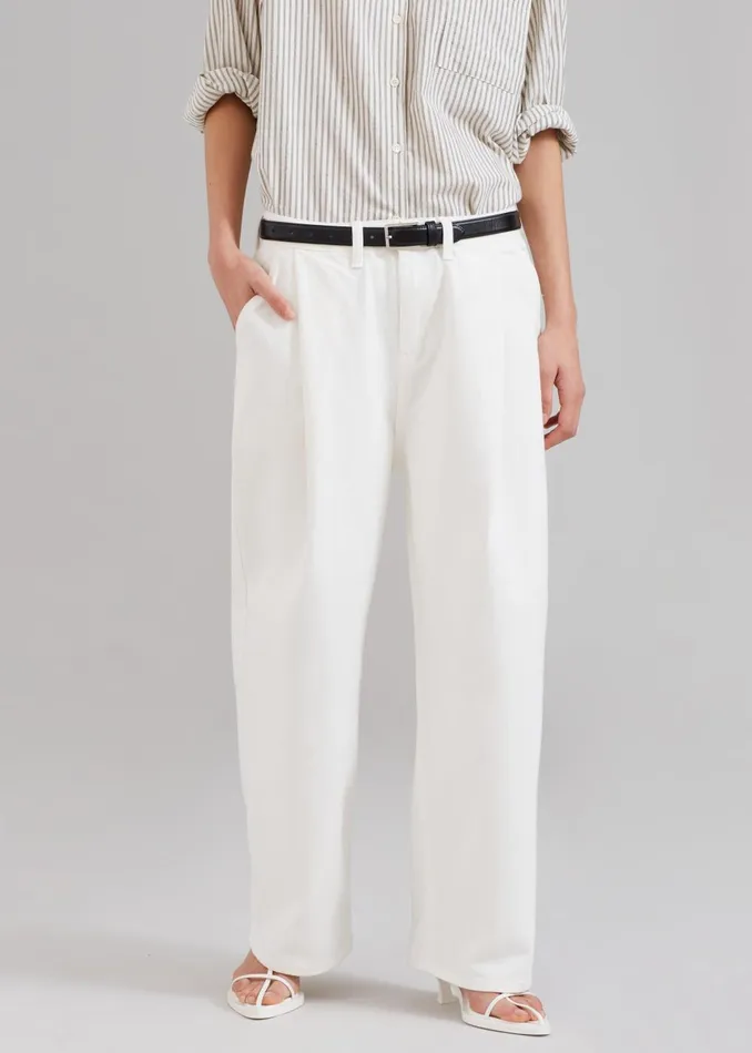 WomenMen Drew Denim Pants 8211 White The Frankie Shop Bottoms