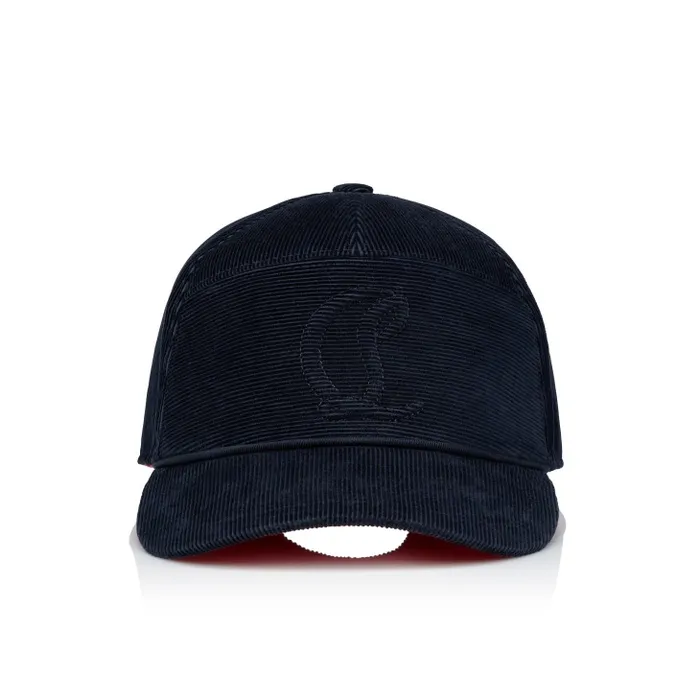 WomenMen Enky Mooncrest Baseball Cap 8211 Velvet Corduroy 8211 Marine Christian Louboutin Hats